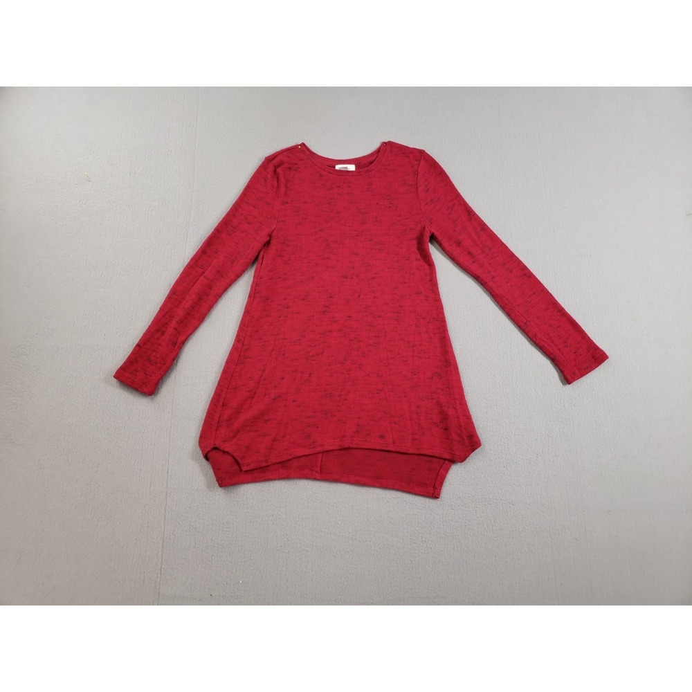 Old Navy Girls Sweater XL Red Heather Long Sleeve Asymmetric Hem Warm Tunic